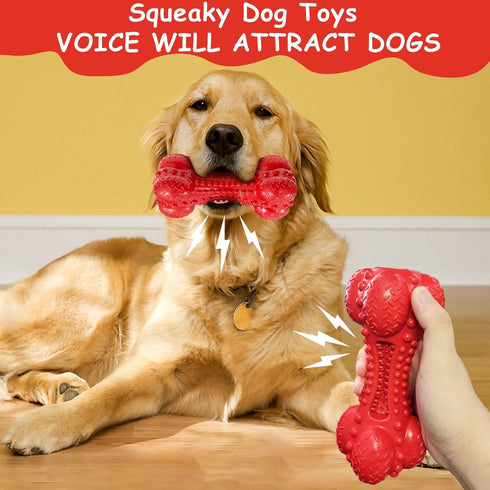 Dog Squeaky Toys for Aggressive Chewers, Toothbrush Stick Durable Dog Chew Toys for Large Dog Medium Breed, Indestructible Tough Dogs Toys for Tee...
