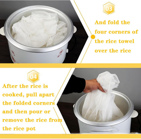 Rice Net,43" x 43" Sushi Rice Cooking Net,Non-Stick Rice Cooker Napkin,Reusable Home or Commercial Rice Net Napkin,Cooking Steam Cloth,Bamboo Stea...
