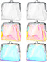 6 Pieces Clear Coin Purse for Women Kiss Lock Coin Purse Transparent Change Purse Wallet Waterproof PVC Kiss-lock Clear Coin Wallet for Carrying Y...