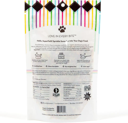 Celebration SuperFetti Dog Sprinkles 3oz - Organic Food Topper Made from Coconut, Multi-Color, Treat...