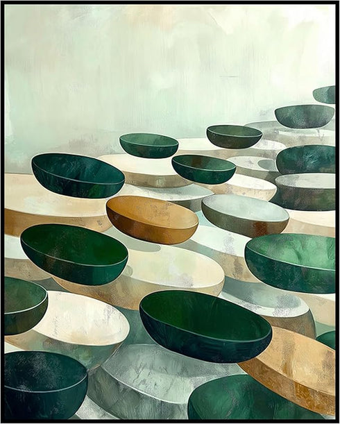 Posterizer 1 pcs-chic modern abstract shapes poster-green gold and black art 2-Abstract & Modern Art-Collectibles & Fine Art-Chic Home Decor- unfr...