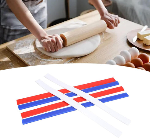 Silicone Rolling Strip, 6 Pcs Silicone Rolling Pin Guides 2/4/6mm, Rolling Pin Guides for Thickness Guide Pastry Cookie Kitchen Restaurant...