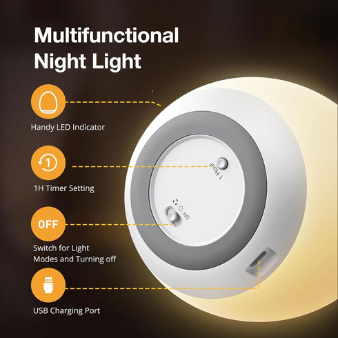 JolyWell Night Light for Kids, Baby Egg Light with 7 Colors Changing Mode & Stepless Dimming, Nursery Night Lamp BPA Free,Rechargeable Egg Night L...