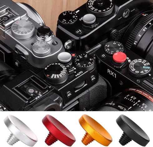 Camera Shutter, 4pcs Aluminum Alloy Concave Shutter Release Buttons Compatible for for for X100 X100S X10 X20 X-E1 XE2S X100F...