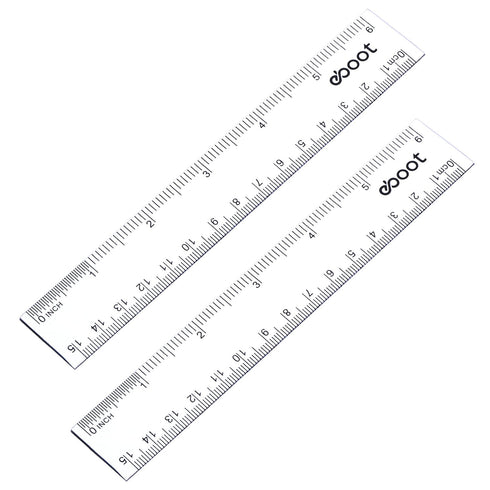 2 Pack Plastic Ruler Straight Ruler Plastic Measuring Tool for Student School Office (Clear, 6 Inch)...