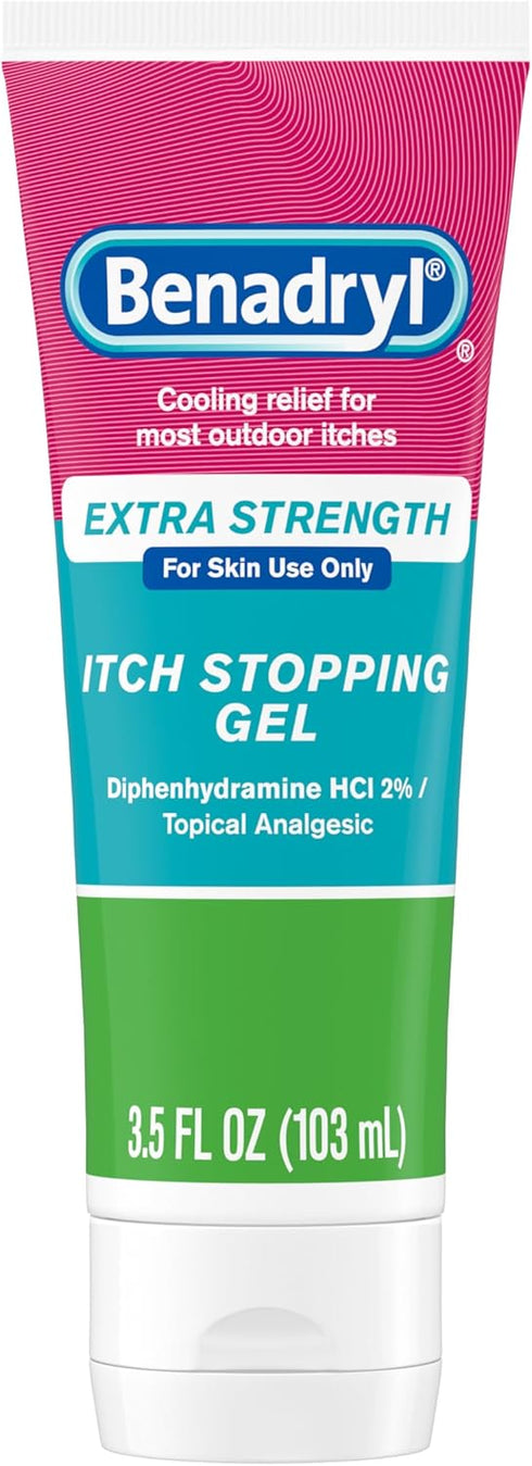Benadryl Extra Strength Anti-Itch Topical Gel with 2% Diphenhydramine HCI for Itch Relief of Outdoor Itches Associated with Poison Ivy, Insect Bit...