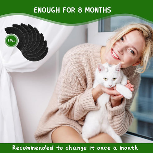 8 Pack Carbon Filters Compatible with Model 4, Cat Litter Box Filters Replacement to Absorb Odors Control Damp from Pets and Keep Home Fresh...