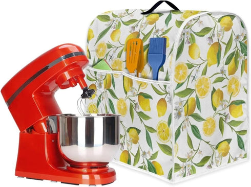 Stand Mixer Cover Compatible with Kitchen Aid Mixer, Cute Lemon Print Kitchen Appliance Dustproof Covers with Accessories Pockets, Fits All Tilt H...
