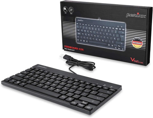 Perixx PERIBOARD-426 Wired Mini Low Profile Keyboard (Wired USB), US English Layout (11665)...