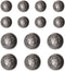 14 PCS Antique Silver Metal Blazer Buttons Set 23mm 18mm for Blazers, Suits, Sport Coat, Uniform, Jackets (MB20322)...