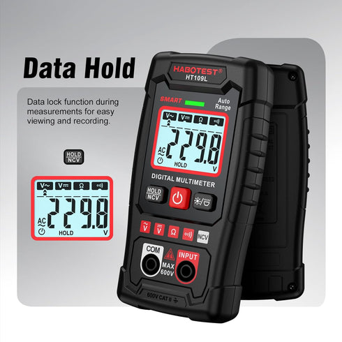Digital Multimeter Tester, HABOTEST 4000 Counts, Smart Measurement,Measures AC/DC Voltage, Ohm Volt Amp Meter, Non-Contact Voltage Tester Function...