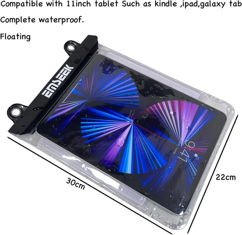 Floating Waterproof Tablet Case eReader Cover Bag Waterproof Holder Pouch for ipad pro air 9 Galaxy Tab S9 Surface Go 3 Kindle Scribe (Black)...