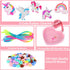 FLYINGSEEDS Unicorn Jewelry Making Kit, 5 Rubber Necklaces and Charms with 100 Big Holes Beads Toy Set, Beading Arts and Crafts, Ideal Gifts for G...