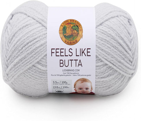 Lion Brand Yarn Feels Like Butta Soft Yarn for Crocheting and Knitting, Velvety, 1-Pack, Pale Grey......