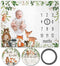 Woodland Animals Baby Milestone Blanket with Birth Stat Sign, Forest Baby Growth Chart Monthly Blanket, Watch Me Grow Woodland Baby Nursery for Ne...