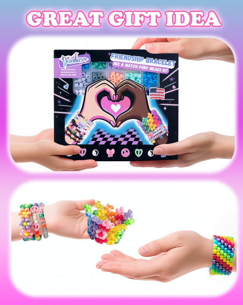 Deinduser Kandi Bracelet Kit, Rainbow Kandi Beads and 320pcs Colorful Letter Beads, 28 Colors Plastic Craft Beads Bulk for Bracelets Jewelry Makin...