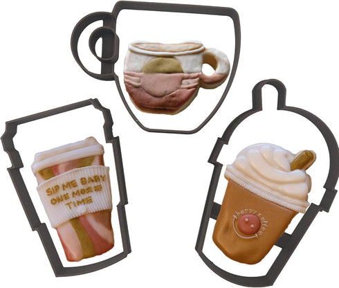 COFFEE CUP COOKIE CUTTERS Espresso Café Americano Coffee To Go Latte Iced Coffee Mocha Brew And Coffee Cup Cappuccino Cookie Cutters Made In The U...