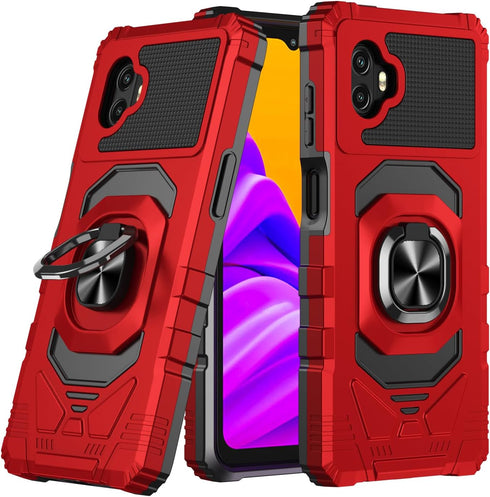 for Samsung Galaxy Xcover 6 Pro Phone Case with Tempered Glass Screen Protector,Military Grade Heavy Duty Shockproof Protective Cover,with Ring Ki...