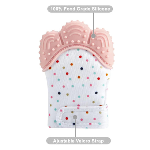 PandaEar Baby Teether and Mitten 2 Pack, Baby Chew Toys for Sucking Needs, Pain Relief, Protection Glove, Stimulating Teether, Hand Pacifier for B...