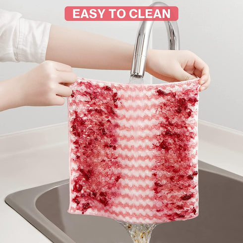 AMITER Kitchen Dish Towels, 100% Cotton Kitchen Towels and Dishcloths Set, 10 Pack Dish Cloths for Washing Dishes Dish Rags for Drying Dishes Kitc...