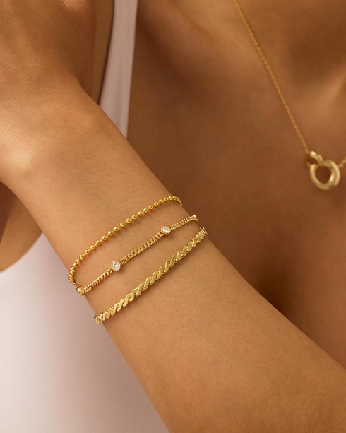 PAVOI 18K Gold Plated Chain Bracelet Pack for Women | Jewelry Set of 5 Stackable Bracelets Paperclip Snake Rope Figaro Beaded Chains...