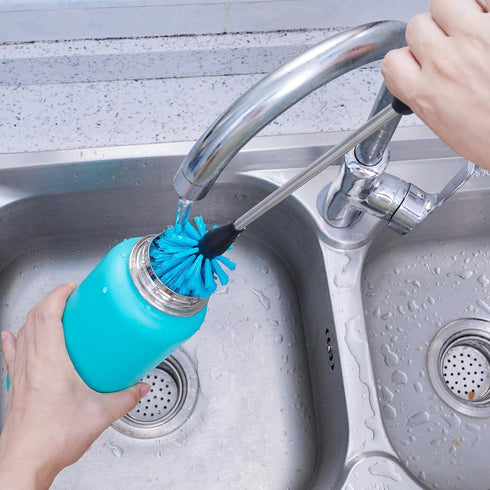 Stainless Steel Water Bottle Brush, Long Handle Scrubbing Brush, Built for Cleaning Sports Bottles, Baby Bottles, Cups, Coffee Mugs, Glasswares, W...