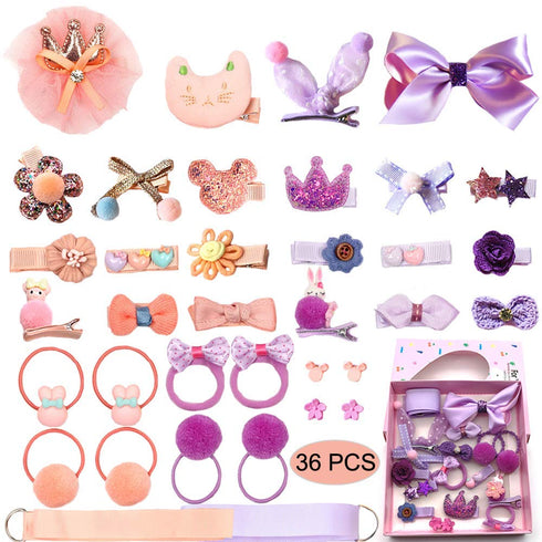 Baby Girl's Hair Clips Cute Hair Bows Baby Elastic Hair Ties Hair Accessories Ponytail Holder Hairpins Set For Baby Girls Teens Toddlers, Assorted...