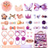 Baby Girl's Hair Clips Cute Hair Bows Baby Elastic Hair Ties Hair Accessories Ponytail Holder Hairpins Set For Baby Girls Teens Toddlers, Assorted...