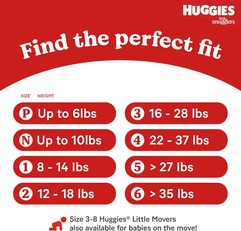 Huggies Newborn Diapers, Little Snugglers Baby Diapers, Size Preemie (up to 6 lbs), 30 Count...