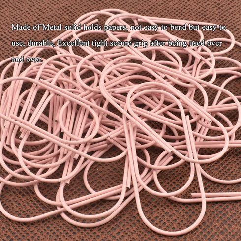 HAHIYO Paper Clips 2 inches (50mm) Length Pink Wide Paperclips Vinyl Coated Prevent Scratching Tearing The Pages Sturdy for Bookmark Organize Home...
