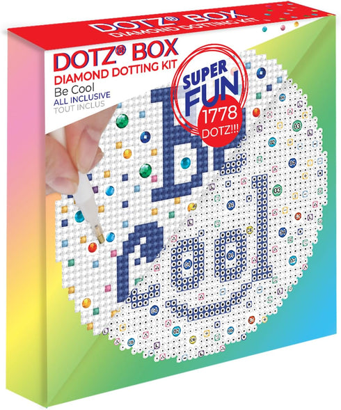 DIAMOND DOTZ ® - Be Cool Dotz Box, Partial Drill, Round Dotz, Diamond Painting Kits, Diamond Art Kits for Adults, Gem Art, Diamond Art, Kits, 5.9"...