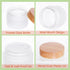 6Pcs Glass Cosmetic Containers with Wood Grain Lid Refillable Cosmetic Jar Frosted Glass Cream Container with Leak-proof Lid Empty Makeup Jar for ...