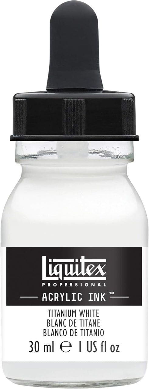 Liquitex Professional Acrylic Ink, 1-oz (30ml) Jar, Titanium White...