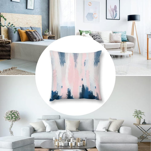 Nebra Abstract Blush and Blue Throw Pillow Covers Cozy Square Throw Pillowcases Home Decor for Bed Couch Sofa Living Room Cushion Cover 18*18inch,...