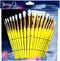 Jerry Q Art 18 pcs Pure Natural Hog Bristle Brush Set for Oil, Acrylic, Tempera. Short Wood Handles JQ181...