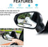 LivTee Blind Spot Car Mirror, Long Framed HD Glass and ABS Housing Convex Wide Angle Side Rearview Mirrors with Adjustable Stick for Universal Car...