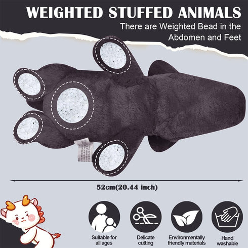 Black Dragon Plush 19" Giant Cute Dragon Stuffed Animal Kawaii Dragon Plushie Hugging Stuffy Plush Toys Birthday for Kids Babies Bedroom Decor 0.6...