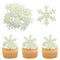 Gyufise 50Pcs White Edible Cupcake Toppers Snowflakes Cake Decoration for Christmas Winter Frozen Birthday Party Supplies...