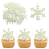 Gyufise 50Pcs White Edible Cupcake Toppers Snowflakes Cake Decoration for Christmas Winter Frozen Birthday Party Supplies...