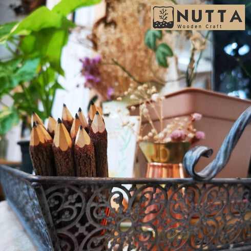 NUTTA - 12 Pencils Graphite Wooden Pencils Rustic Branch & Twig Wood Pencil Home Decoration or Gift Handmade Wooden Craft DIY Decorate Room Decor ...