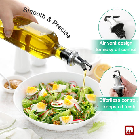 GMISUN Olive Oil and Vinegar Dispenser Bottle Set, 2Pack Oil and Vinegar Dispenser Bottle, 17oz Kitchen Oil Dispenser, Glass Cooking Oil Dispenser...