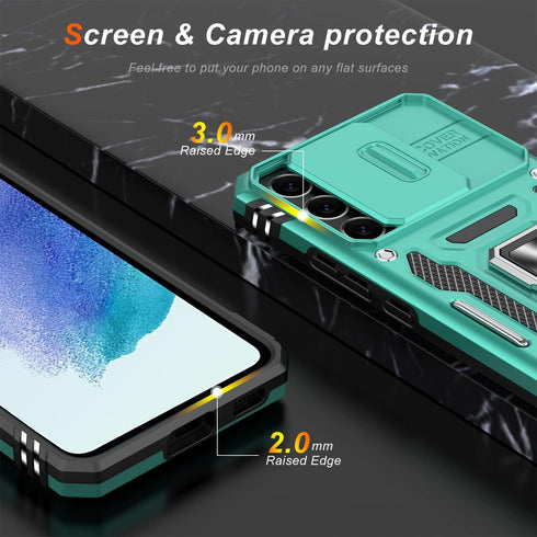 LUMARKE for Galaxy S23 FE Case with Camera Cover,Galaxy S23 FE Cover with Screen Protector Pass 16ft Drop Test Military Grade Protective Phone Cas...