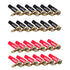 Banana Plugs Right Angle 12 Pairs - 24k Gold Plated 90 Degree Speaker Connector (24Pcs)...