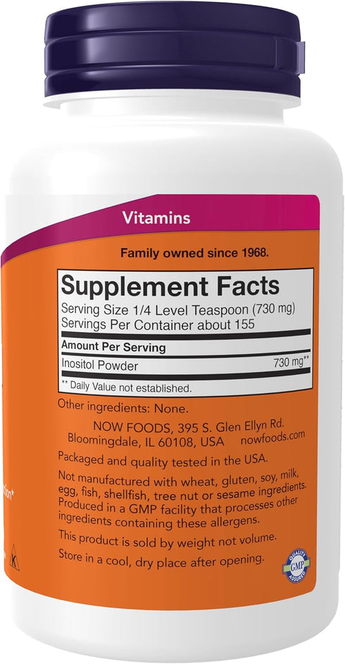 NOW Supplements, Inositol Powder, Neurotransmitter Signaling*, Cellular Health*, 4-Ounce...