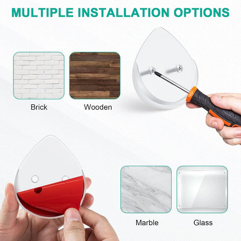 Shower Curtain Rod Holder - No Drilling Adhesive Shower Rod Holders for Wall?Heavy Duty Tension Rod Holder , Waterproof?2 Pack?Transparent Color (...