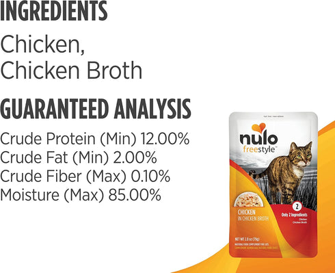 Nulo Freestyle Cat & Kitten Wet Cat Food Pouch, Premium All Natural Grain-Free Soft Cat Food Topper with Amino Acids for Heart Health and High Ani...