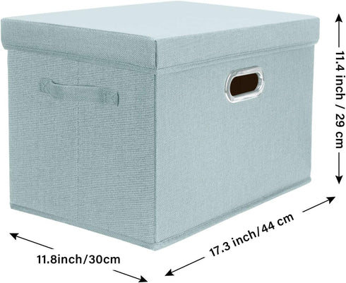TYEERS Collapsible Storage Bins With Lids, Large Fabric Storage Boxes - 2 Pack - Aqua Spring...