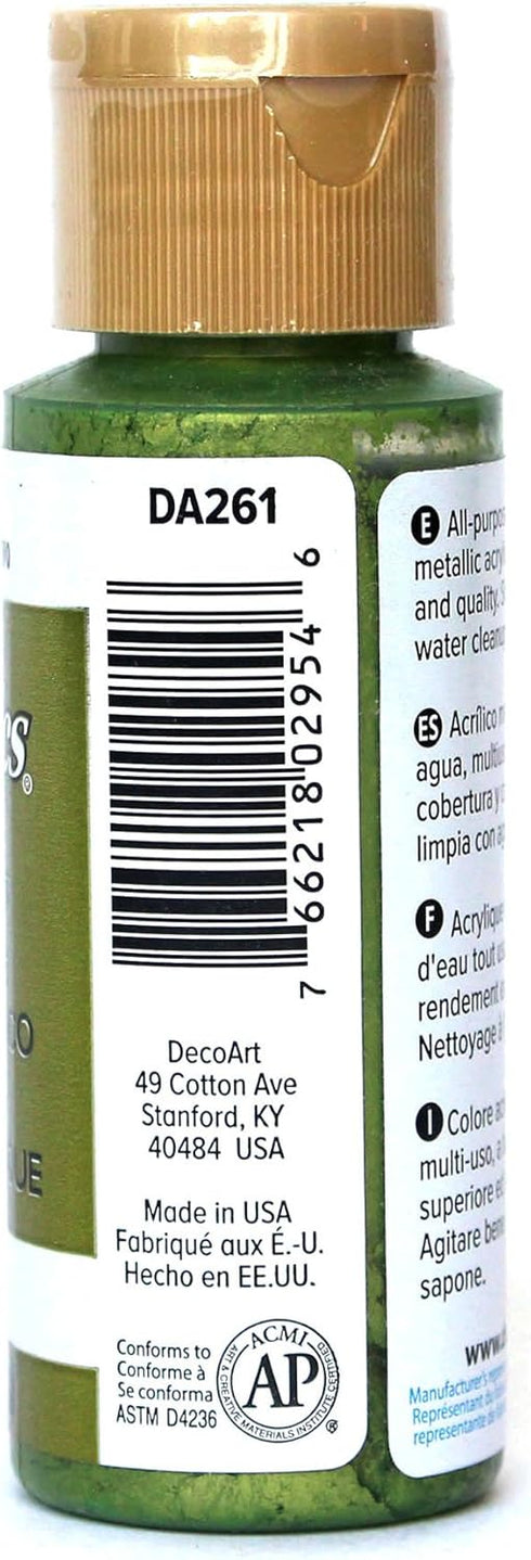 DecoArt Dazzling Metallics 2-Ounce Festive Green Acrylic Paint...