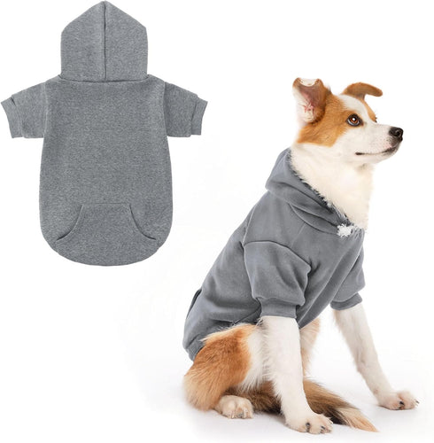SCENEREAL Dog Hoodie Sweaters for Small Medium Large size Dogs, Fleece Dog Sweatshirt with Hat and Pocket,Soft Cotton Cold Winter All Weather Dog ...
