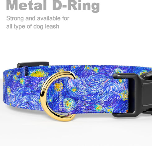 Dog Collar, Adjustable Dog Collars for Medium Dogs, Cute Puppy Collar for Boy and Girl Dogs, Soft Nylon Pet Collar with Quick Release Buckle for W...